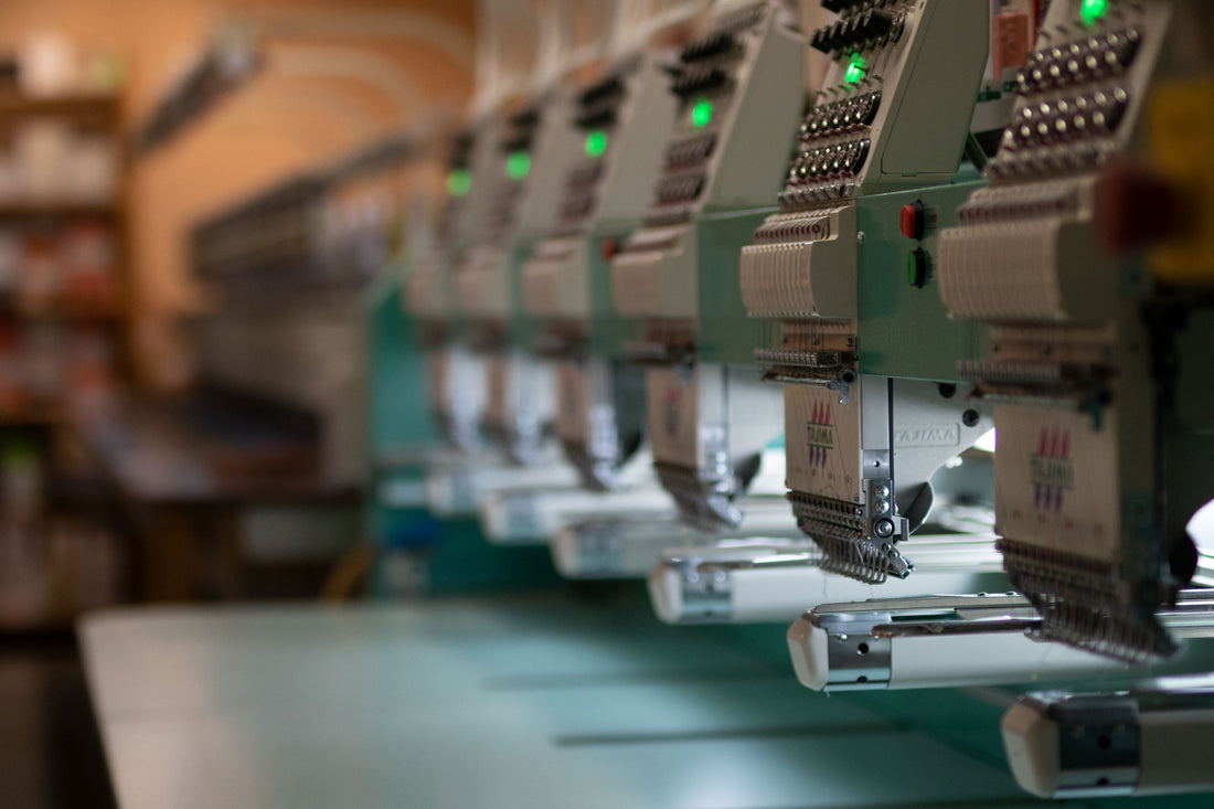 Embroidery machines.